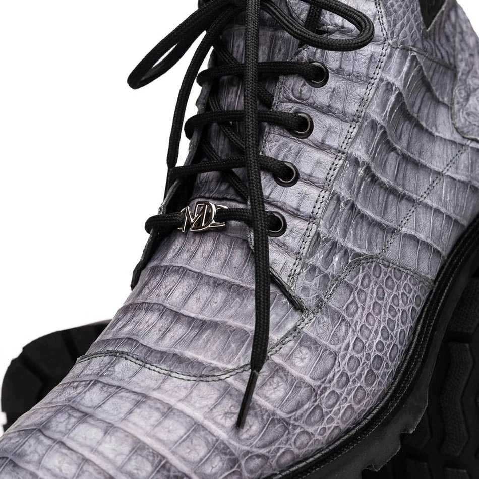 Marco Di Milano Leoni Men's Shoes Oil Gray Genuine Caiman Leather Crocodile Rugged Boots 5 LEONI_CAIMAN FUSCUS_OIL GRAY_8  - from alligatorwarehouse.com