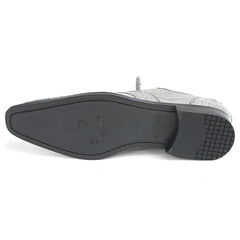 Los Altos Gray Two Tone Genuine Caiman Belly Lace-Up Oxford Shoes