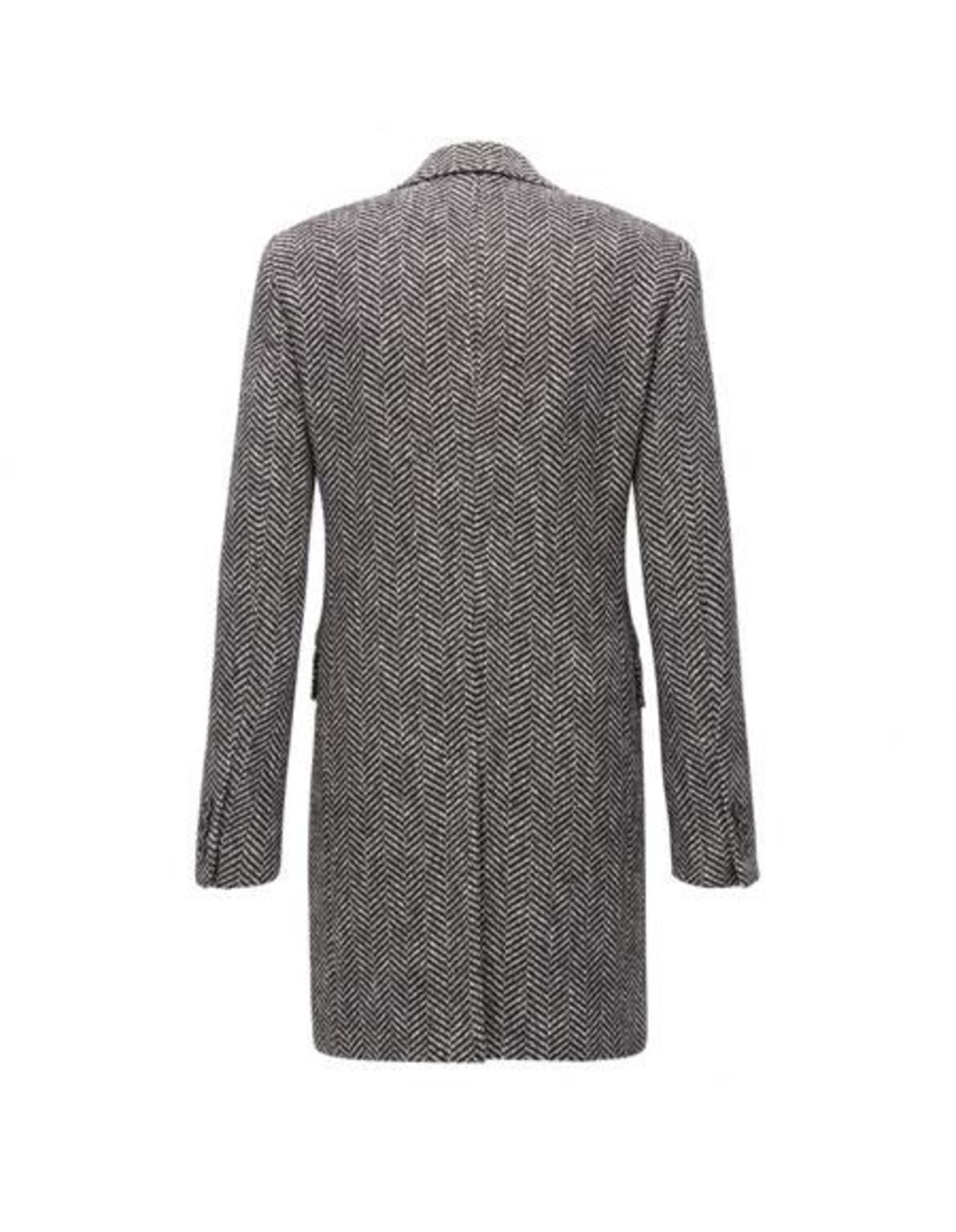 Men's Double Breasted Gray Herringbone Tweed Six Button Overcoat 3   - from alligatorwarehouse.com