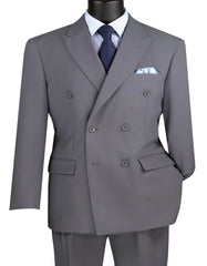 Pleated Suit - Mens Suits With Pleated Pant - Regular Fit Suit - Poplin Grey Suit