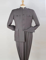 Pleated Suit - Mens Suits With Pleated Pant - Regular Fit Suit - Grey Suit