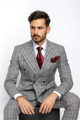 Grey with Red Plaid by Rossiman