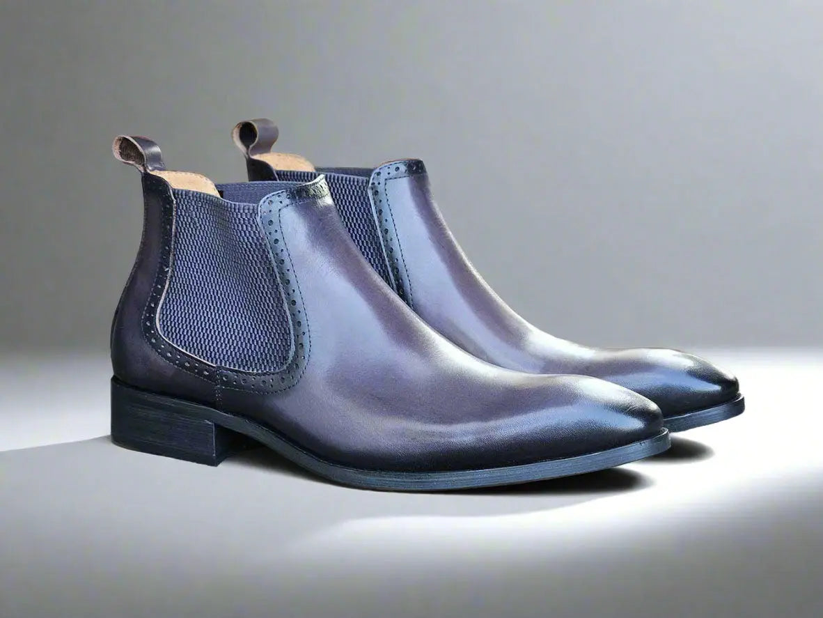 Hand Burnished Chelsea Boots 7 KB503-11PURPLE75  - from alligatorwarehouse.com