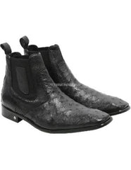 Men's Handmade Black Vestigium Boots Genuine Ostrich Chelsea Boots