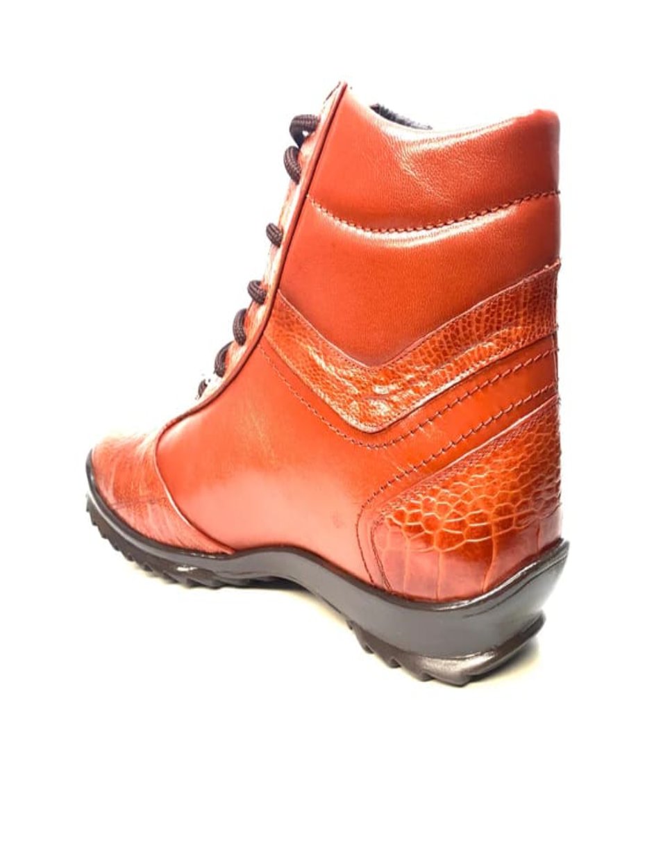 Los Altos Cognac Ostrich Leg High-top Sneakers 4   - from alligatorwarehouse.com