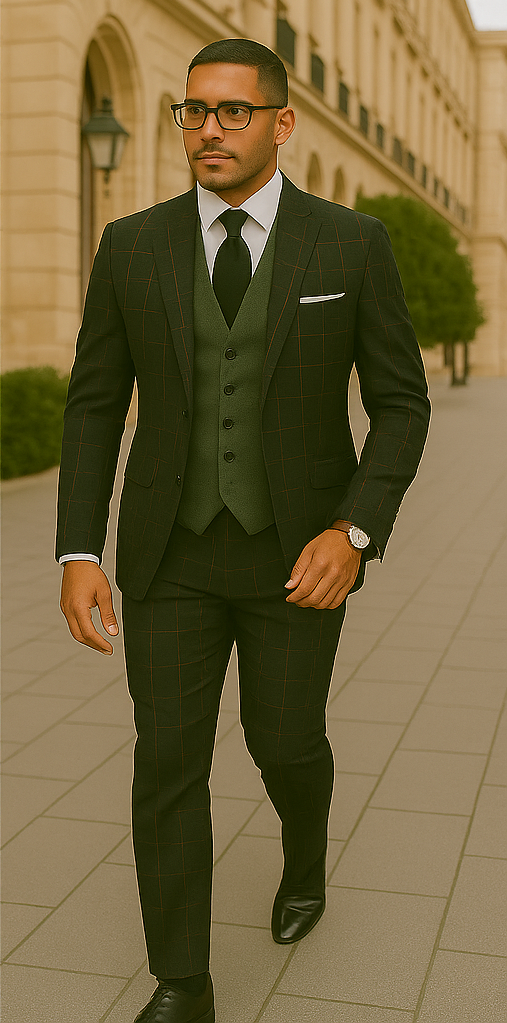 Wool Suit - Italian Made Business Suit by Statement Men's 3 Piece 100% Wool Modern Fit Suit - Bold Accent Color 14 LUCCA_Burgundy_38R  - from alligatorwarehouse.com