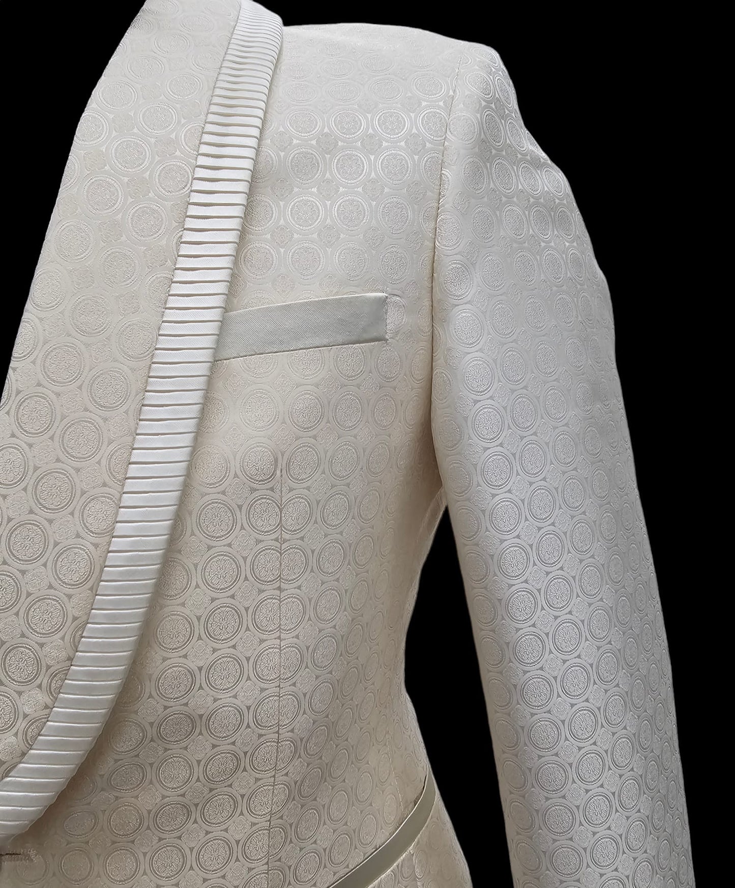 Ivory Tuxedo - Cream Wedding Suit - Off White Groom Shawl Lapel Suit