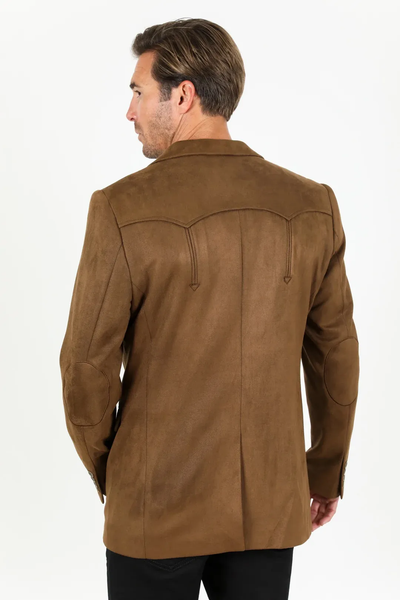 Platini Brown Faux Suede Western Sport Coat for Men – Rugged Frontier Style