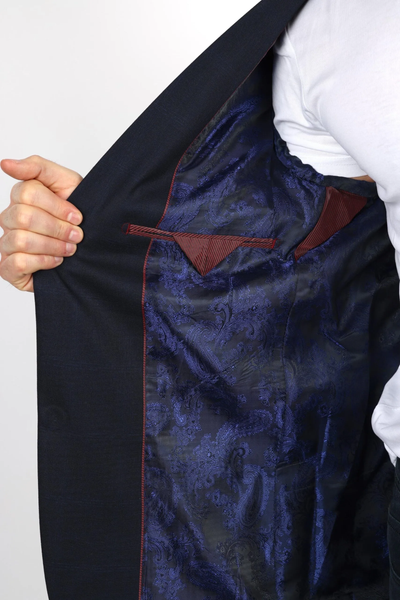 Mens Navy Platini Western Blazer – Stylish Frontier Sport Coat