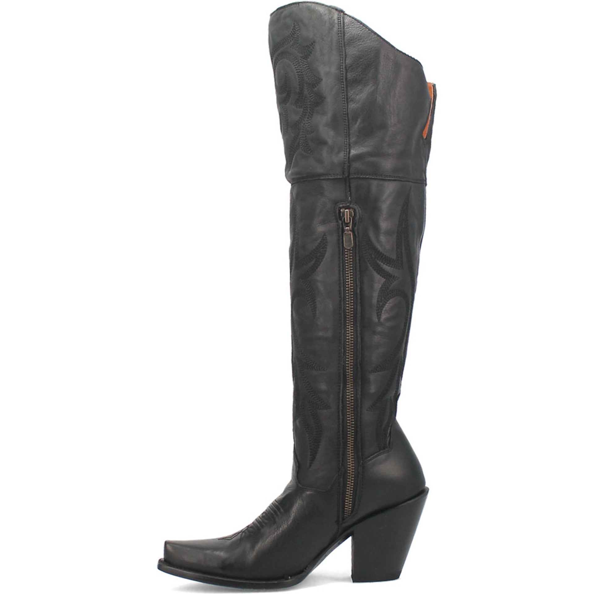 Dan Post Womens Jilted Black 20 Snip Toe Over-the-Knee Zipper Boot 4 DP3789_6_M  - from alligatorwarehouse.com