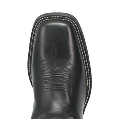 Laredo Kane Black Leather Broad Square Toe Boots for Men
