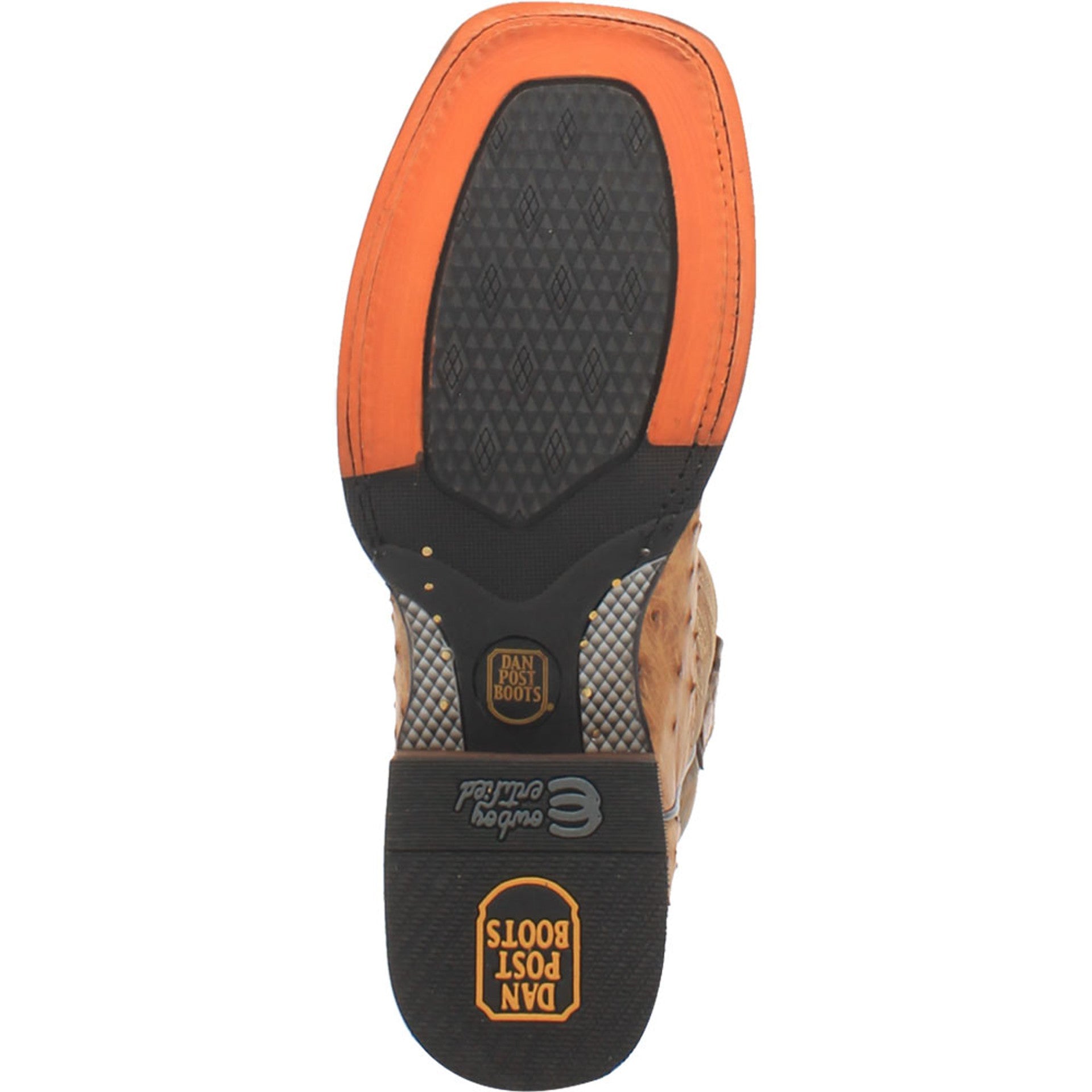 Dan Post Men’s Kershaw Saddle and Brown Genuine Ostrich 11 Cowboy Certified Leather Boot 2 DP4951_7_D  - from alligatorwarehouse.com