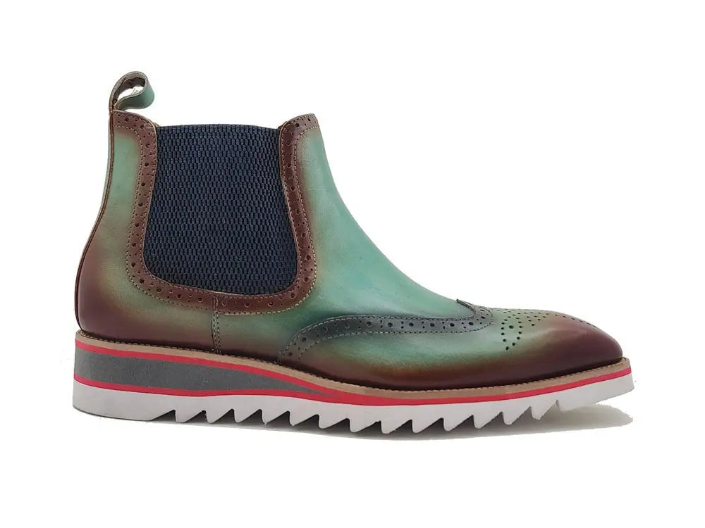 Leather Chelsea Boot With Lightweight Sole 2 KB550-19BURGUNDY8  - from alligatorwarehouse.com