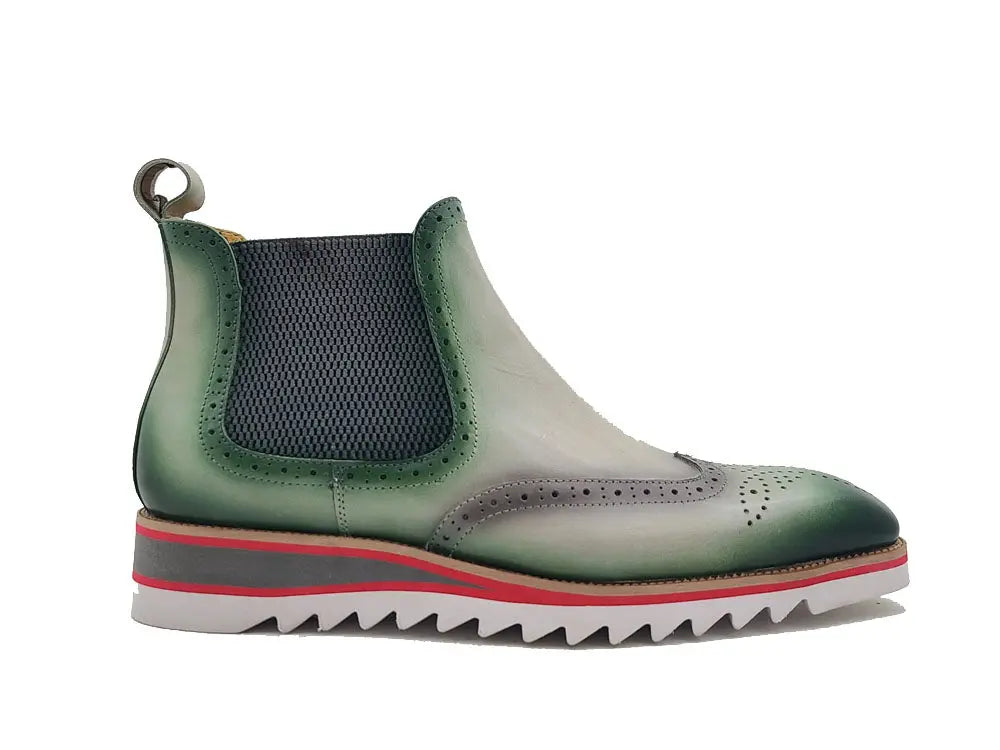 Leather Chelsea Boot With Lightweight Sole 5 KB550-19BURGUNDY8  - from alligatorwarehouse.com