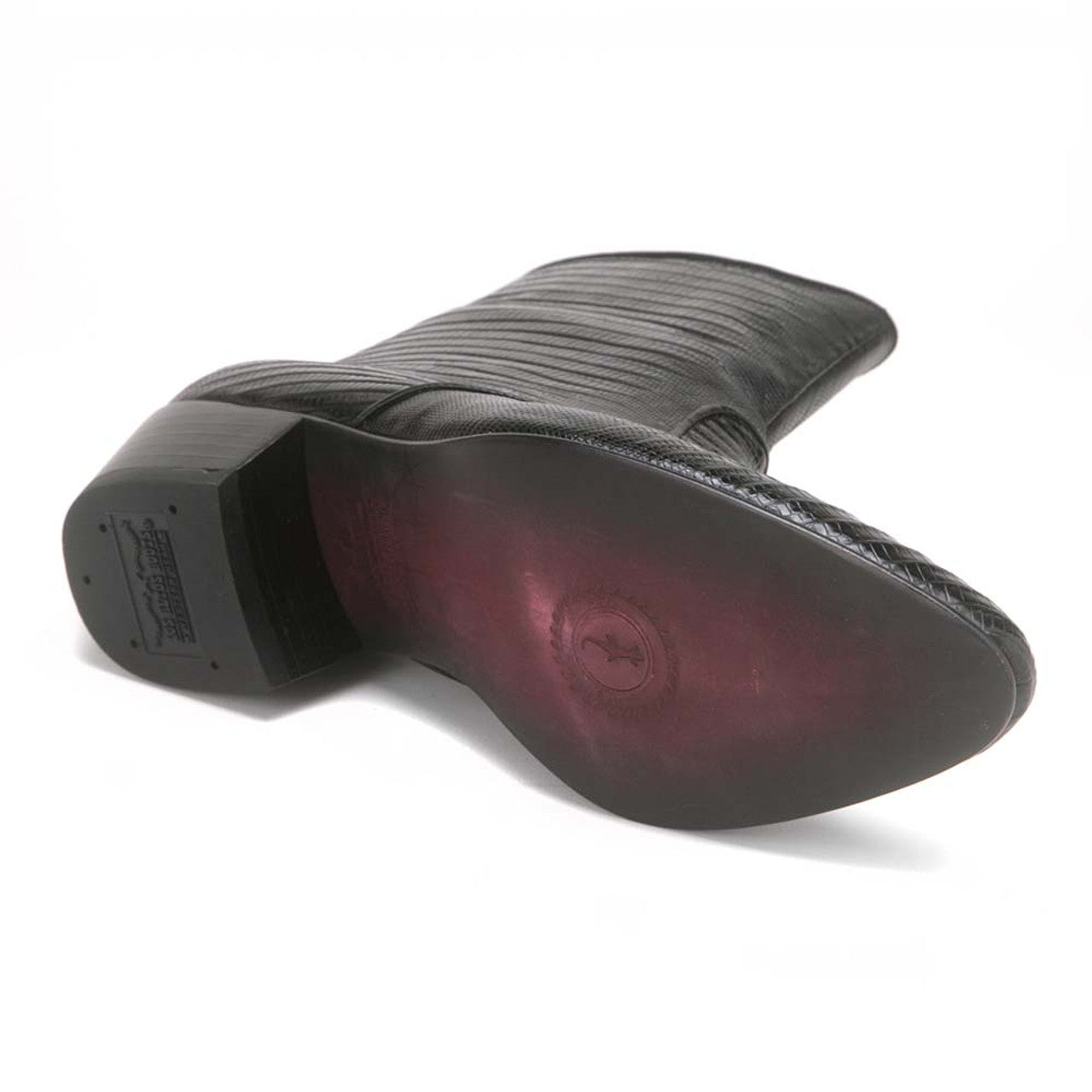 Los Altos Mens Black Genuine Lizard Leather Ankle Boots 2   - from alligatorwarehouse.com