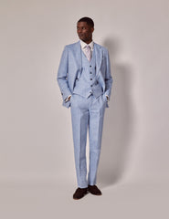 Mens Linen Suit For Beach Wedding - Summer Suit in Light Blue