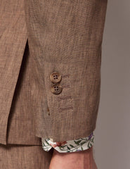 Mens Linen Suit For Beach Wedding - Summer Suit in Light Brown