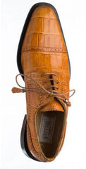 Alligator Mens Shoes Ferrini Light Cognac Stylish Color Cap Toe
