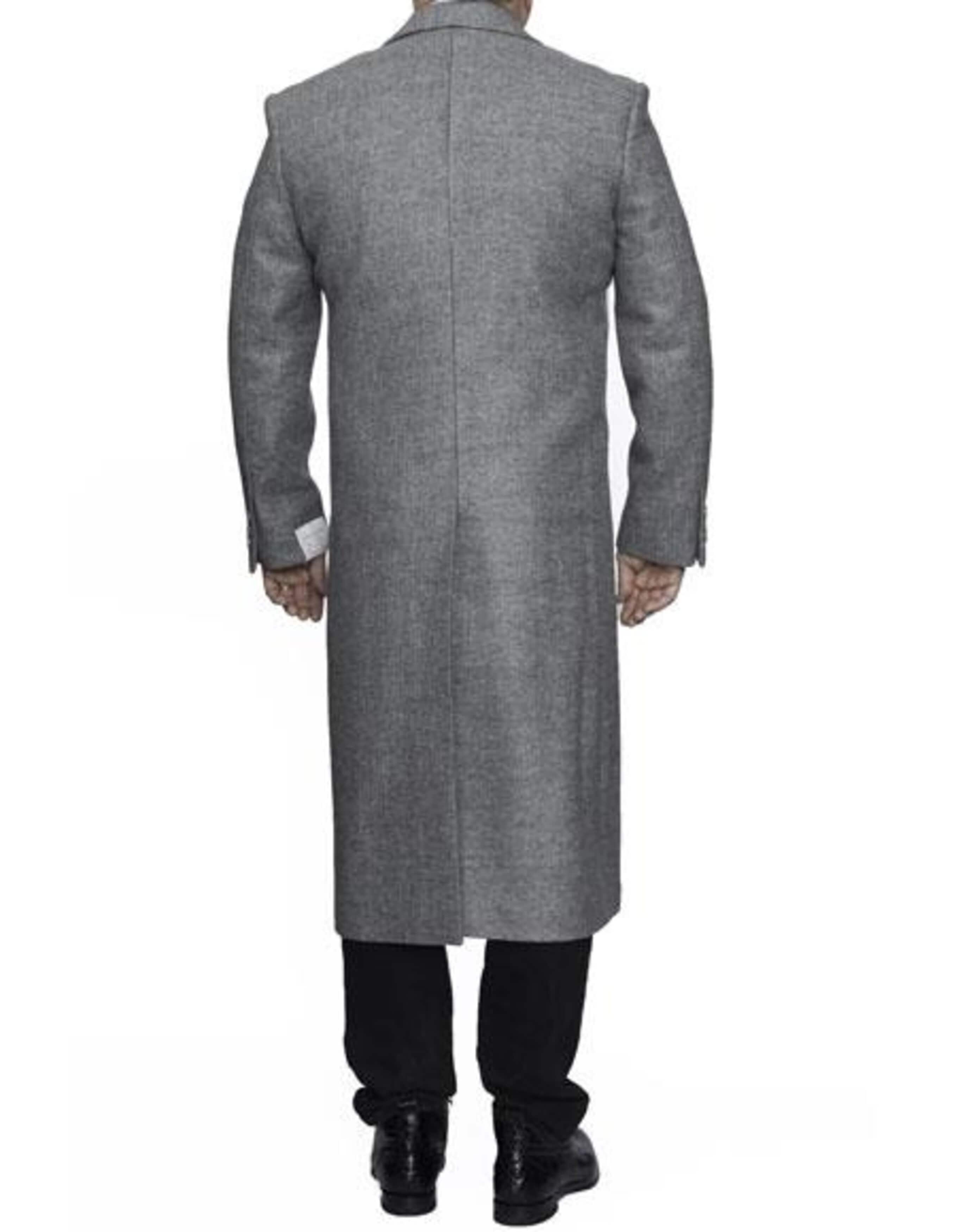 Full Length Light Grey Ankle length Wool Dress Top Coat / Overcoat 2   - from alligatorwarehouse.com