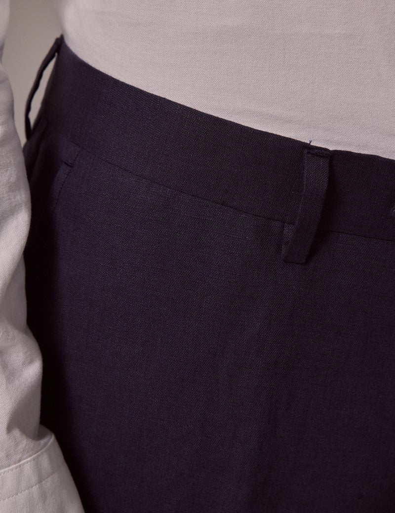 Mens Linen Suit For Beach Wedding - Summer Suit in Navy Linen