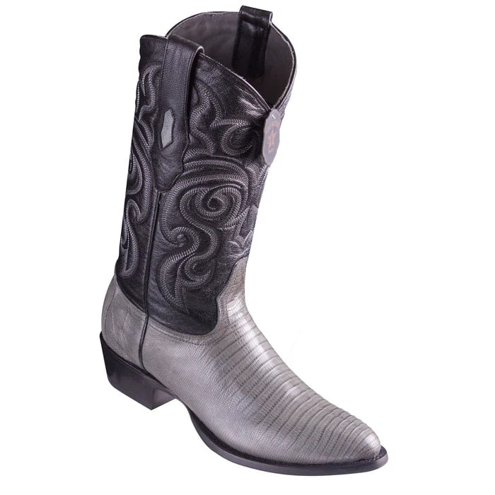 Los Altos Boots - Mens Dress Cowboy Boot - Low Priced Lizard Teju R-Toe Grey Cowboy Boots- in Grey 1   - from alligatorwarehouse.com