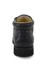 Los Altos Black Caiman Belly & Ostrich Casual Shoes