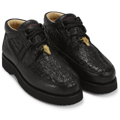 Los Altos Black Caiman Belly & Ostrich Casual Shoes