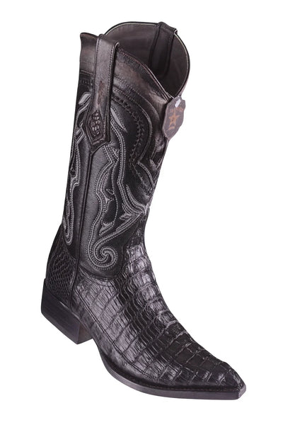 Los Altos Caiman Tail Pointed Toe Boots – Black