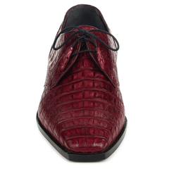 Los Altos Men's Burgundy Crocodile Shoes Gator Shoes