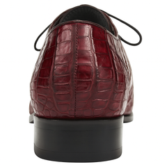Los Altos Men's Burgundy Crocodile Shoes Gator Shoes
