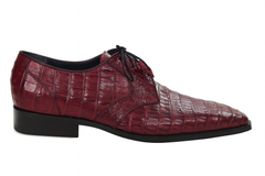 Los Altos Men's Burgundy Crocodile Shoes Gator Shoes