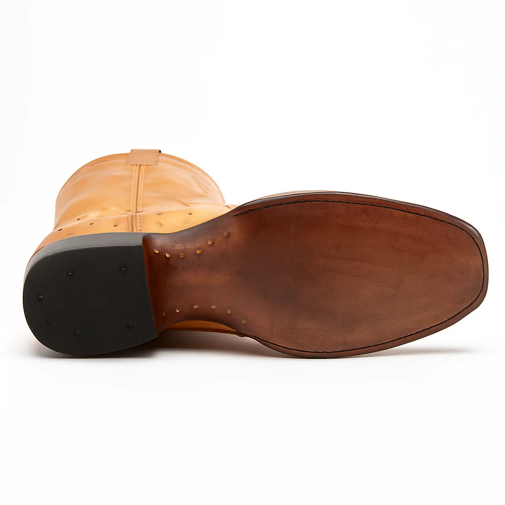 Los Altos Men's Ostrich Roper Western Boots