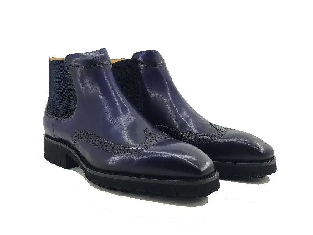 Lug Sole Chelsea Boot with Wingtip Toe 11 KB515-13CHESTNUT75  - from alligatorwarehouse.com