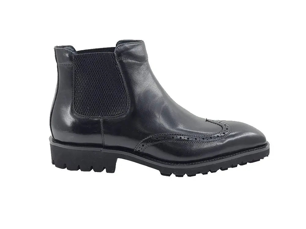 Lug Sole Chelsea Boot with Wingtip Toe 15 KB515-13CHESTNUT75  - from alligatorwarehouse.com