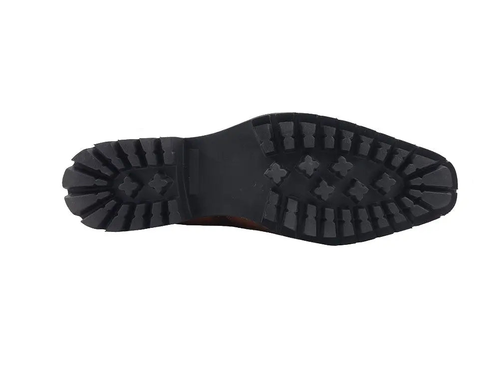 Lug Sole Chelsea Boot with Wingtip Toe 22 KB515-13CHESTNUT75  - from alligatorwarehouse.com