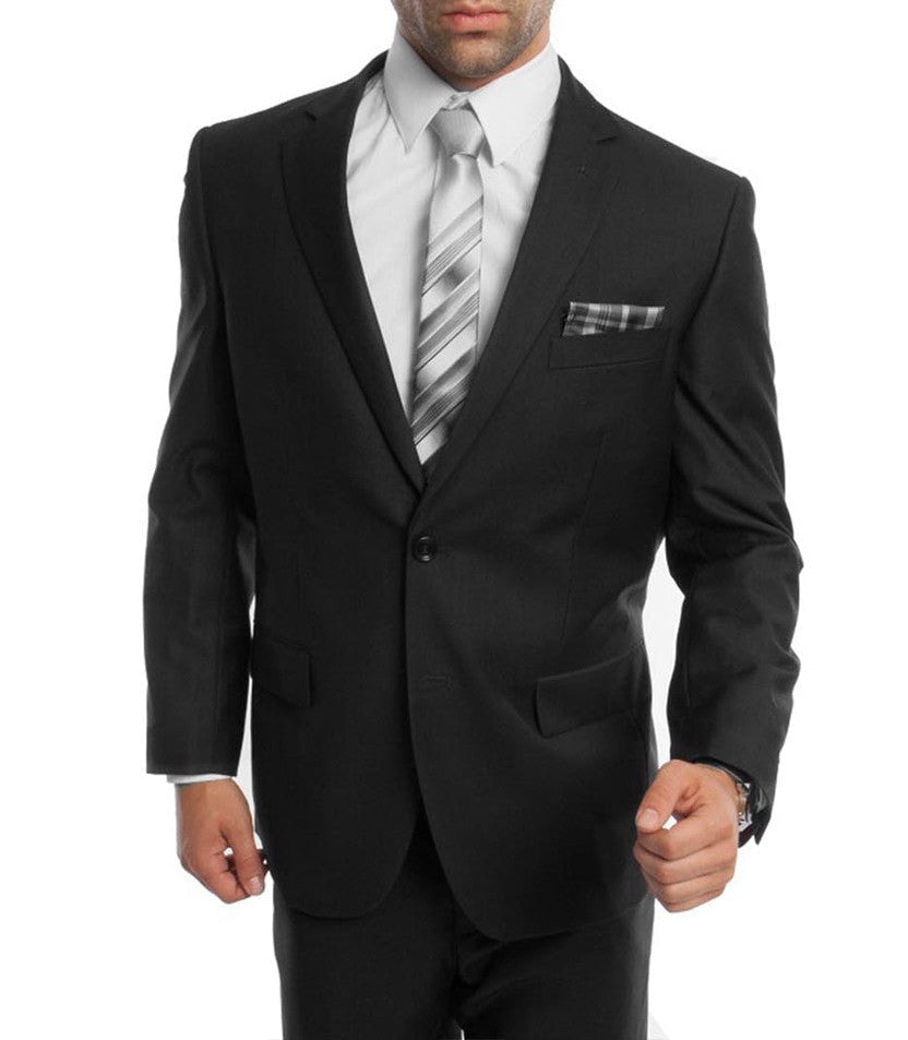 Bacchus Collection - Modern Fit Suit 2 Button 2 Piece in Black 1 SO4M202-01-BLACK  - from alligatorwarehouse.com