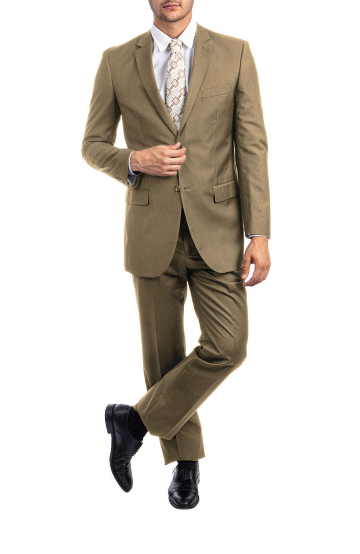 Bacchus Collection - Modern Fit Suit 2 Button 2 Piece in Dark Taupe 1 SO4M202-33-DARKTAUPE  - from alligatorwarehouse.com