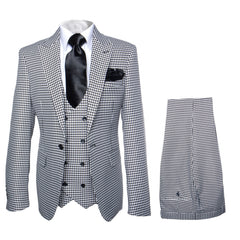 Rossi Man MAX RM1710 Slim Fit 3-Piece Suit – Modern Black and White Suit for Men