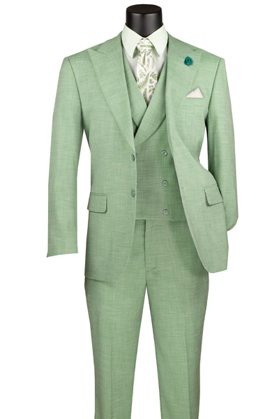 Mens Easter Suit - Jacket and Pants in Summer Color Light Green Modern Fit Light Weight