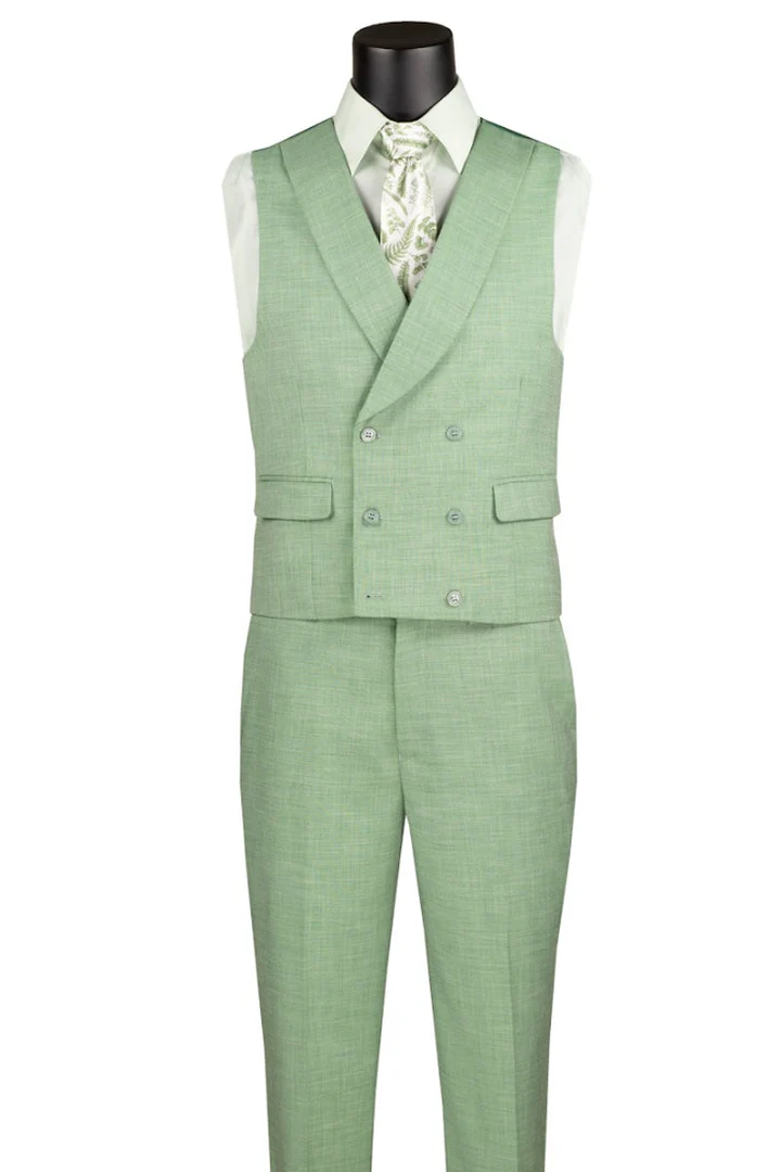 Mens Easter Suit - Jacket and Pants in Summer Color Light Green Modern Fit Light Weight