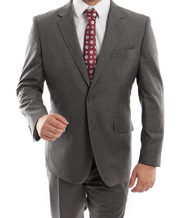 Arezzo Collection - 100% Wool Suit Modern Fit Italian Style 2 Piece in Dark Gray 1 SO4MW246-02-DarkGray  - from alligatorwarehouse.com