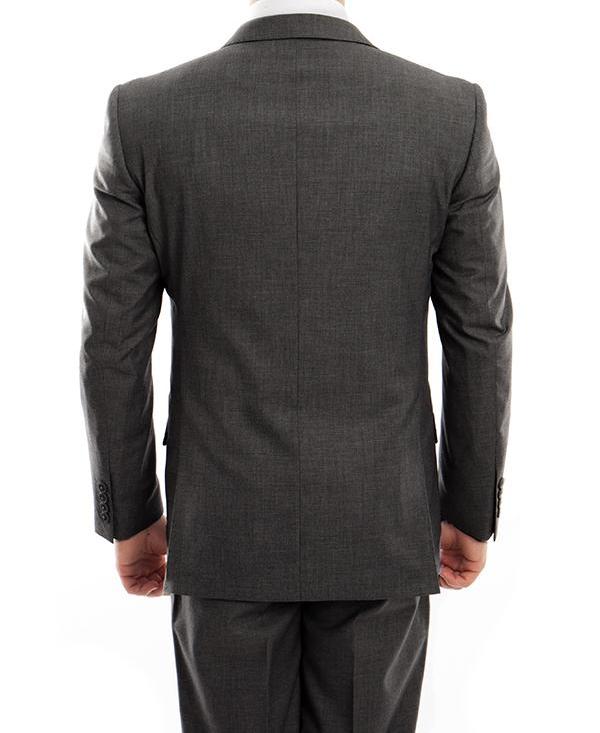 Arezzo Collection - 100% Wool Suit Modern Fit Italian Style 2 Piece in Dark Gray 2 SO4MW246-02-DarkGray  - from alligatorwarehouse.com