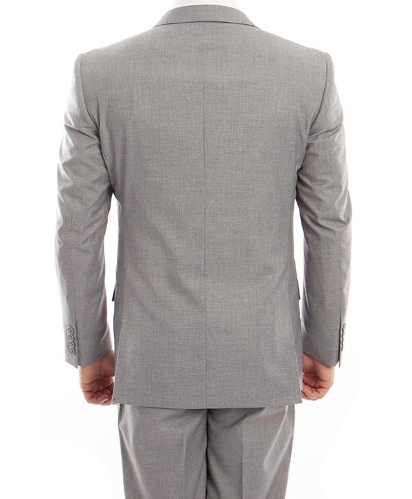 Arezzo Collection - 100% Wool Suit Modern Fit Italian Style 2 Piece in Gray 2 SO4MW246-05-36R  - from alligatorwarehouse.com