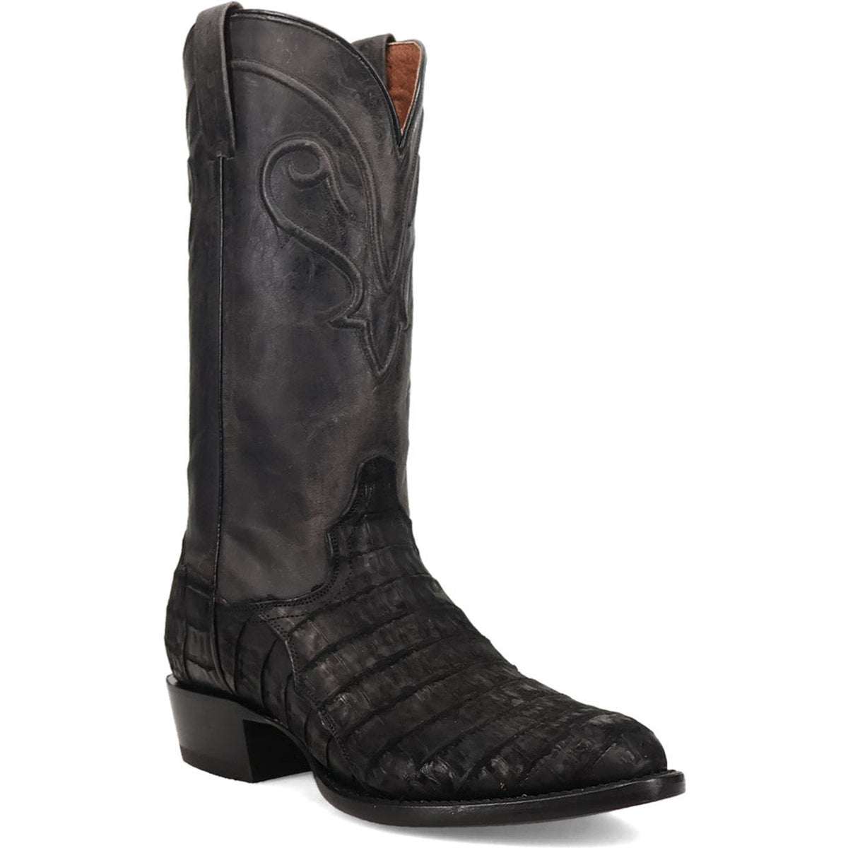 Dan Post Men’s Makara Genuine Caiman Black 13” Medium Round Toe Leather Boot