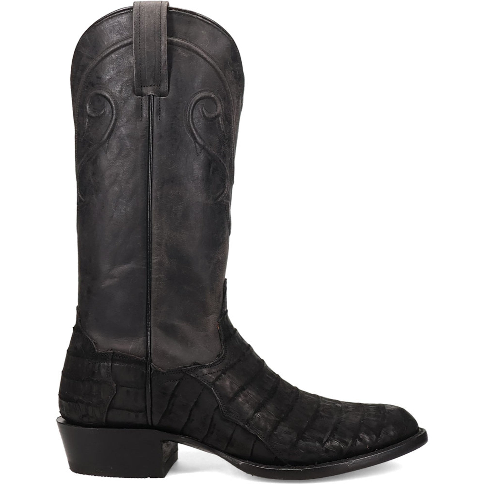 Dan Post Men’s Makara Genuine Caiman Black 13” Medium Round Toe Leather Boot 6 DP7037_7_D  - from alligatorwarehouse.com