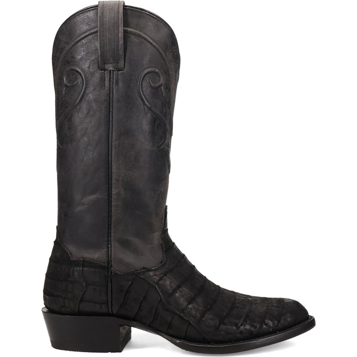 Dan Post Men’s Makara Genuine Caiman Black 13” Medium Round Toe Leather Boot