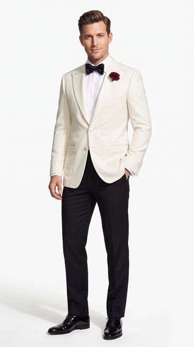 Men’s 007 Inspired White Tuxedo Jacket, James Bond Style Formal Dinner Jacket for Weddings and Prom