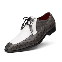 Marco Di Milano Andretti White / Grey Ostrich Leg Shoes