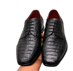 Marco Di Milano Cancun Black Caiman Crocodile Derby Shoes