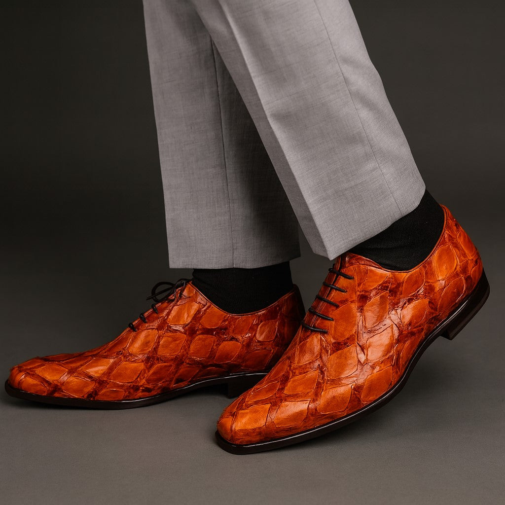Marco Di Milano Olivieri Cognac Pirarucu Dress Shoe Oxfords Marco Di Milano Olivieri Cognac Pirarucu Dress Shoe Oxfords